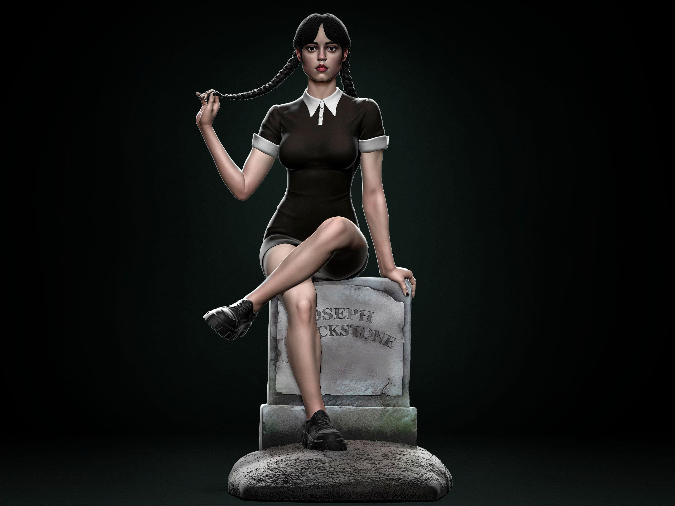 🕸️ فیگور وندزدی آدامز (Wednesday Addams) | The Addams Family | ارتفاع 15 سانتیمتر | +PLA — تصویر ۸