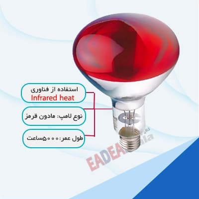 لامپ حرارتی مادون قرمز هیت پلاس 250W — تصویر ۹
