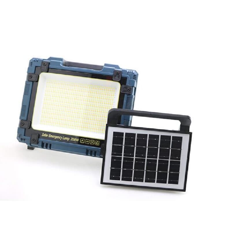 پروژکتور شارژی و خورشیدی پنل جدا(شش باتری) 200 وات مدل W8109-1 — تصویر ۲