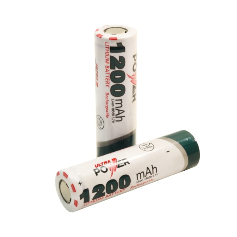 باتری لیتیوم یون 3.7v سایز 18650نوکدار 1200mAh مارک ULTRA POWER