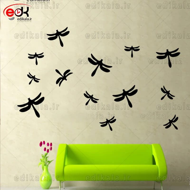 آینه دکوراتیو طرح سنجاقک شماره 2 در پنج رنگ و ابعاد انتخابی+فایل کورل — تصویر ۷