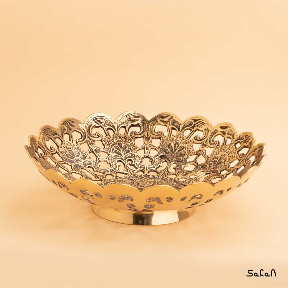 میوه خوری برنجی مشبک مدل لاله