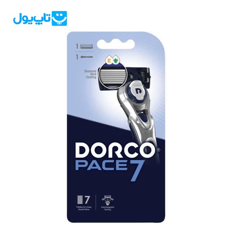 خودتراش مردانه دورکو Dorco مدل Pace 7 هفت تیغه حاوی ویتامین E و آلوئهورا — تصویر ۱۲