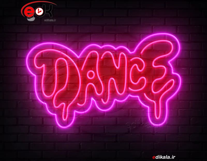 تابلو نئون طرح dance شماره 1 در ابعاد مختلف +آداپتور+ فایل لایه باز
