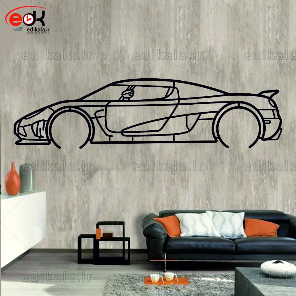 تابلو طرح ماشین Koenigsegg شماره 1 با چراغ نئون+آداپتور+با انتخاب سایز و جنس دلخواه — تصویر ۷