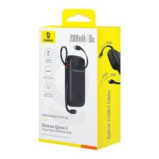 پاوربانک 10000 میلی آمپر 30 وات با کابل متصل بیسوس Baseus Power Bank QPOW2