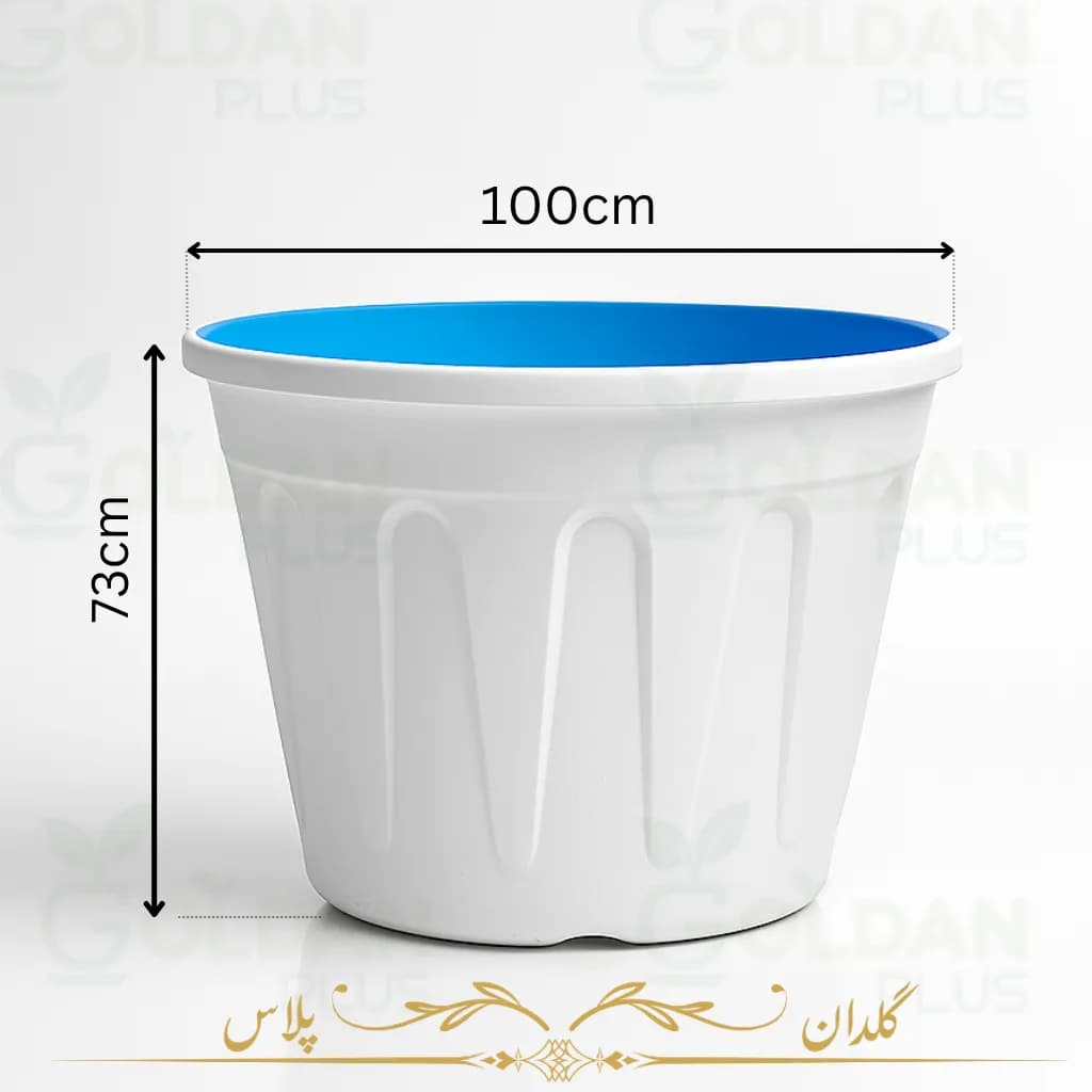 گلدان بزرگ گرد سفید سه لایه — تصویر ۱۱