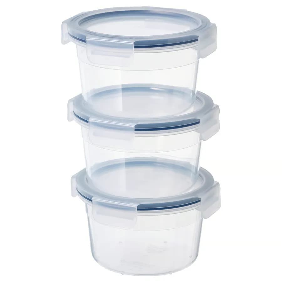 پک 3 عددی ظرف غذا با درب گرد/پلاستیکی سایز 750 میلیلیتر ایکیا مدل IKEA 365+ — تصویر ۸