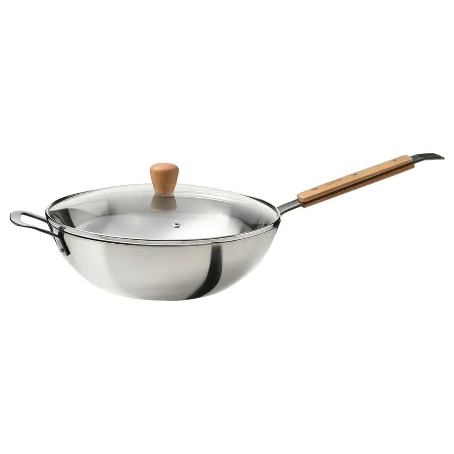 ووک با درب شیشه/فولاد کربنی راش سایز ۳۲ ایکیا مدل VARDAGEN — تصویر ۲