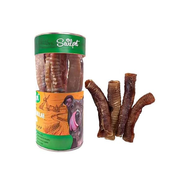 تشویقی سگ طبیعی سویل پت مدل نای بره SevilPet Lamb Tubular Trachea Snack تعداد 5 عددی