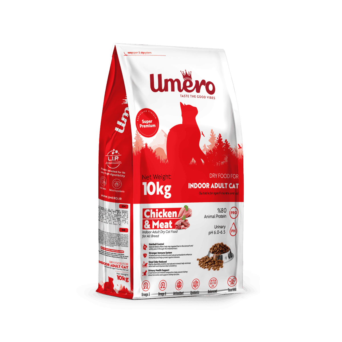 غذای خشک گربه بالغ برند اومرو Umero وزن 10 کیلوگرمی