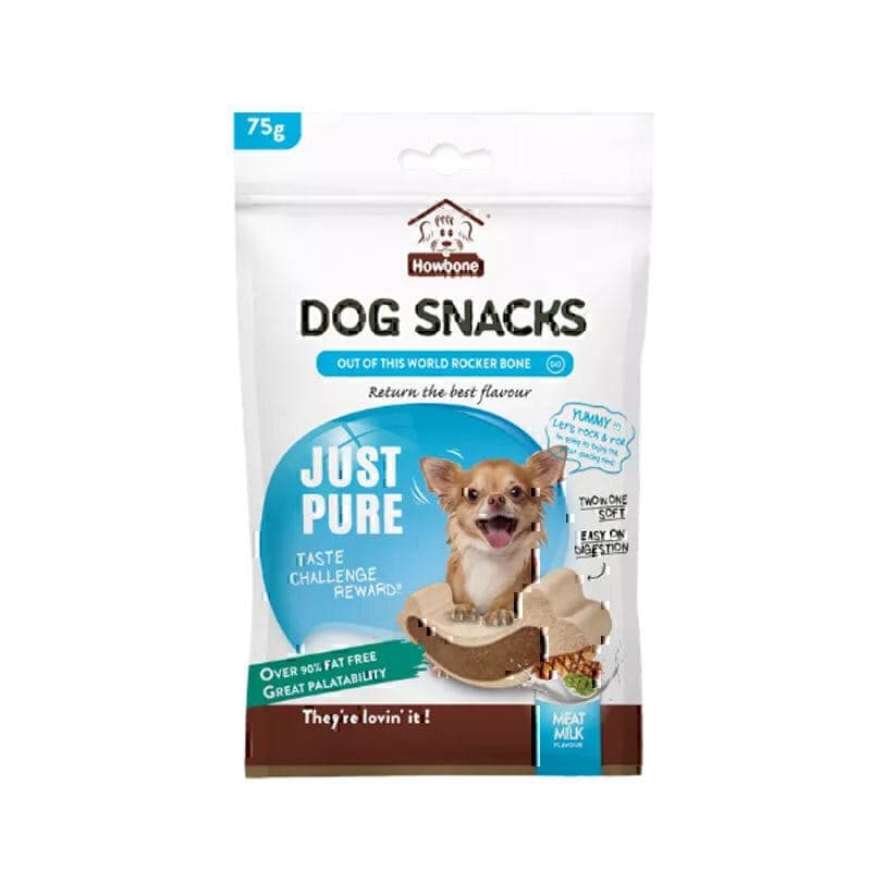 استخوان تشویقی طعم شیر و گوشت هابون Howbone Dog Snacks With Meat And Milk Flavour وزن 75 گرم — تصویر ۲