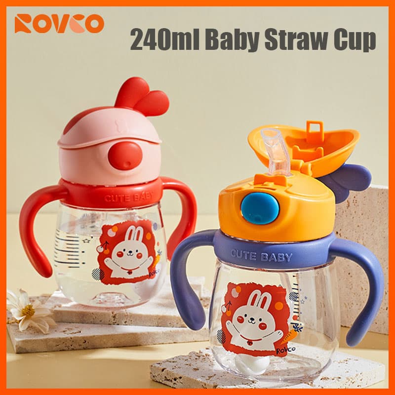 لیوان آبخوری 6+ ماه 240 میل نوزاد طرح خرگوش رووکو Rovco — تصویر ۲