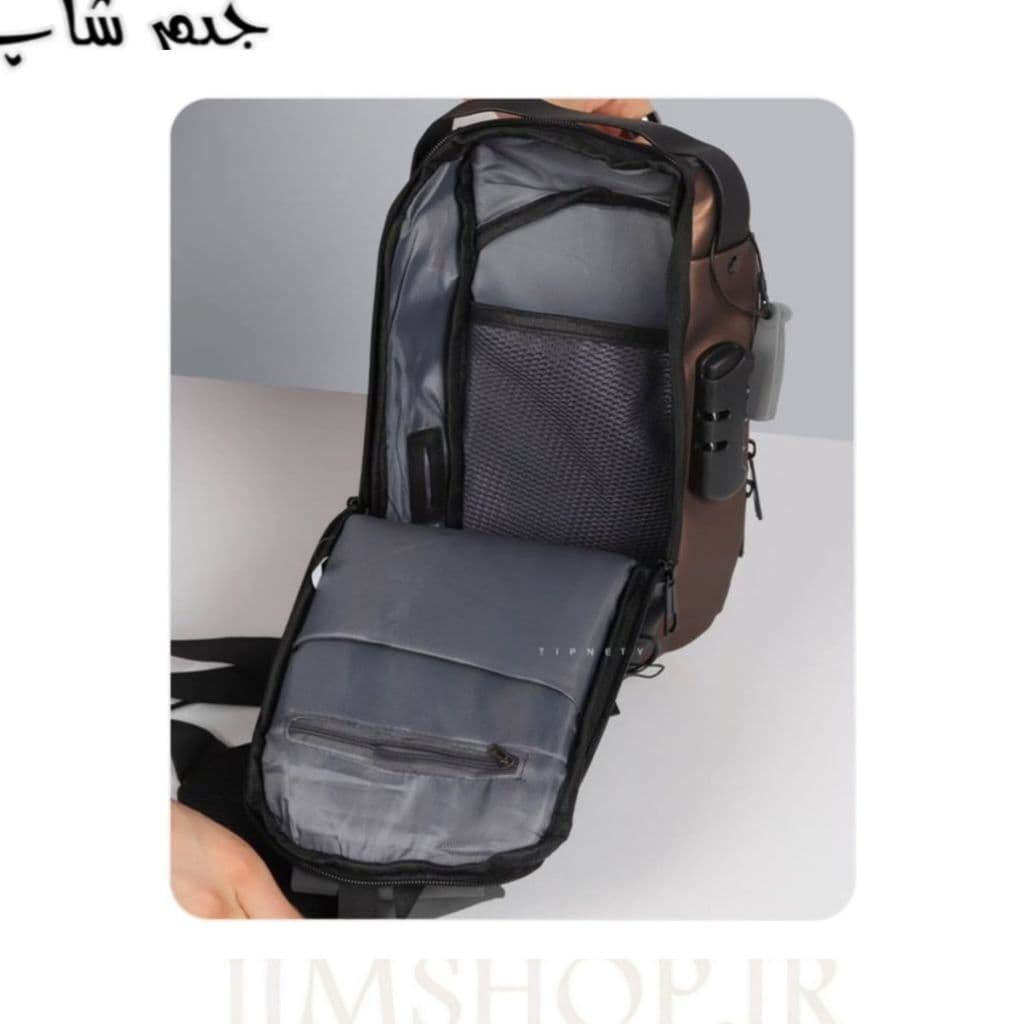 کیف بادی بگ ضد آب کابل پاوربانک دار، قفل رمز دار مدل Fashion — تصویر ۷