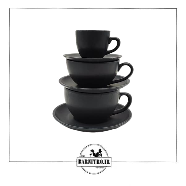 کاپ مشکی اسپرسو و کاپوچینو و لته (مدل1) — تصویر ۲