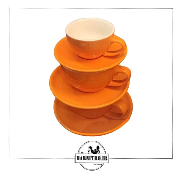 کاپ نارنجی اسپرسو و کاپوچینو و لته — تصویر ۹
