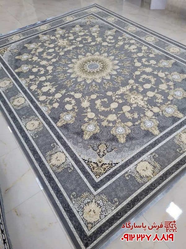 فرش 1500 شانه دودی طلایی جدید کد 15039