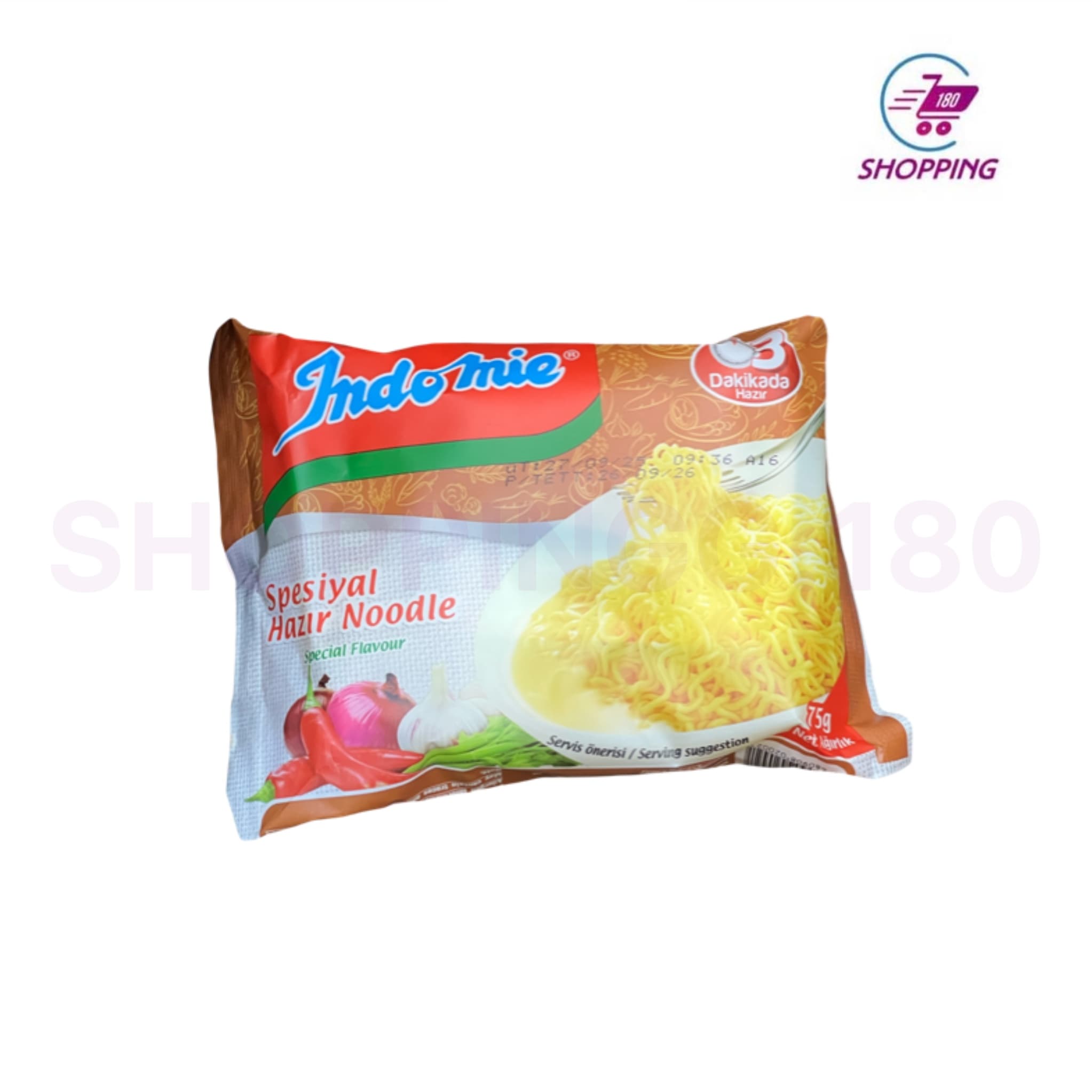 نودل پاکتی ترک با طعم سبزیجات ویژه ( پیاز ، سیر ، فلفل ) ۷۵ گرم برند Indomie