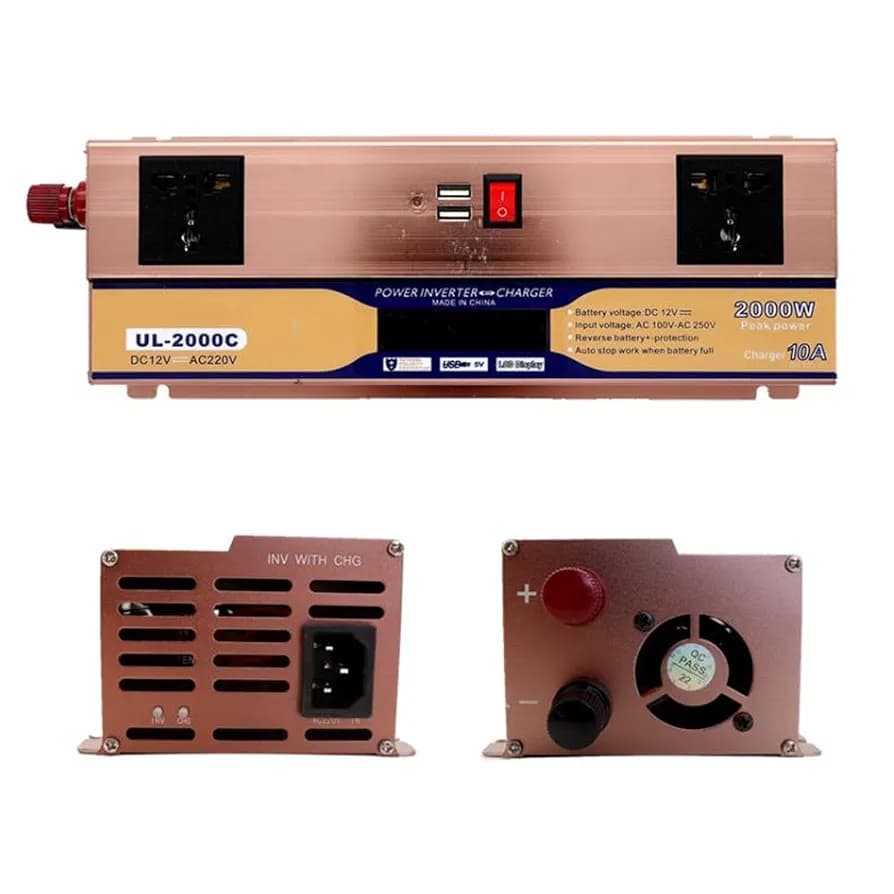 اینورتر شارژر (UPS) ویلیون 2000 وات مدل WE-2000C با شارژر 10 آمپر — تصویر ۶