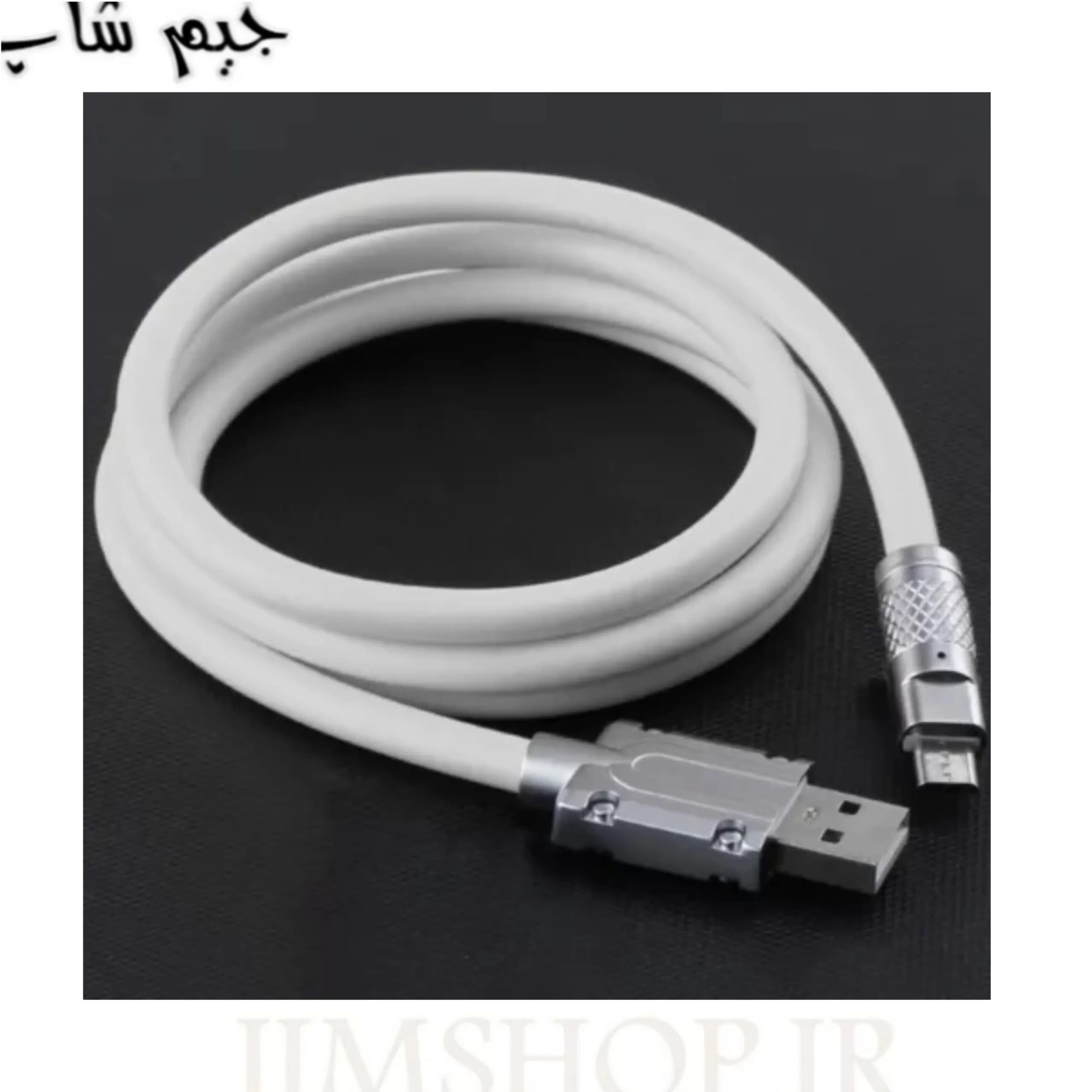 کابل شارژ ژله ای سر فلزی LED دار سوپر فست تایپ سی type c — تصویر ۴