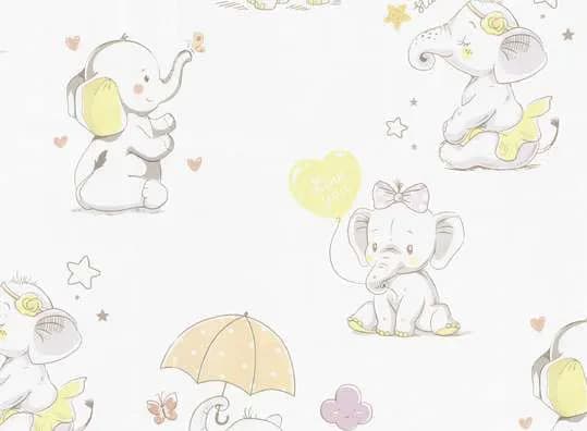 کاغذ دیواری اتاق کودک طرح Little Star و فیلهای فانتزی ـ کد 12009 — تصویر ۵