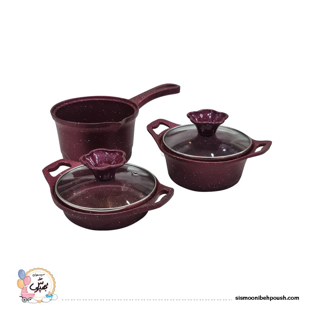 سرویس قابلمه 5 پارچه چدن گرانیتی کودک پیلو (Pilau) — تصویر ۵