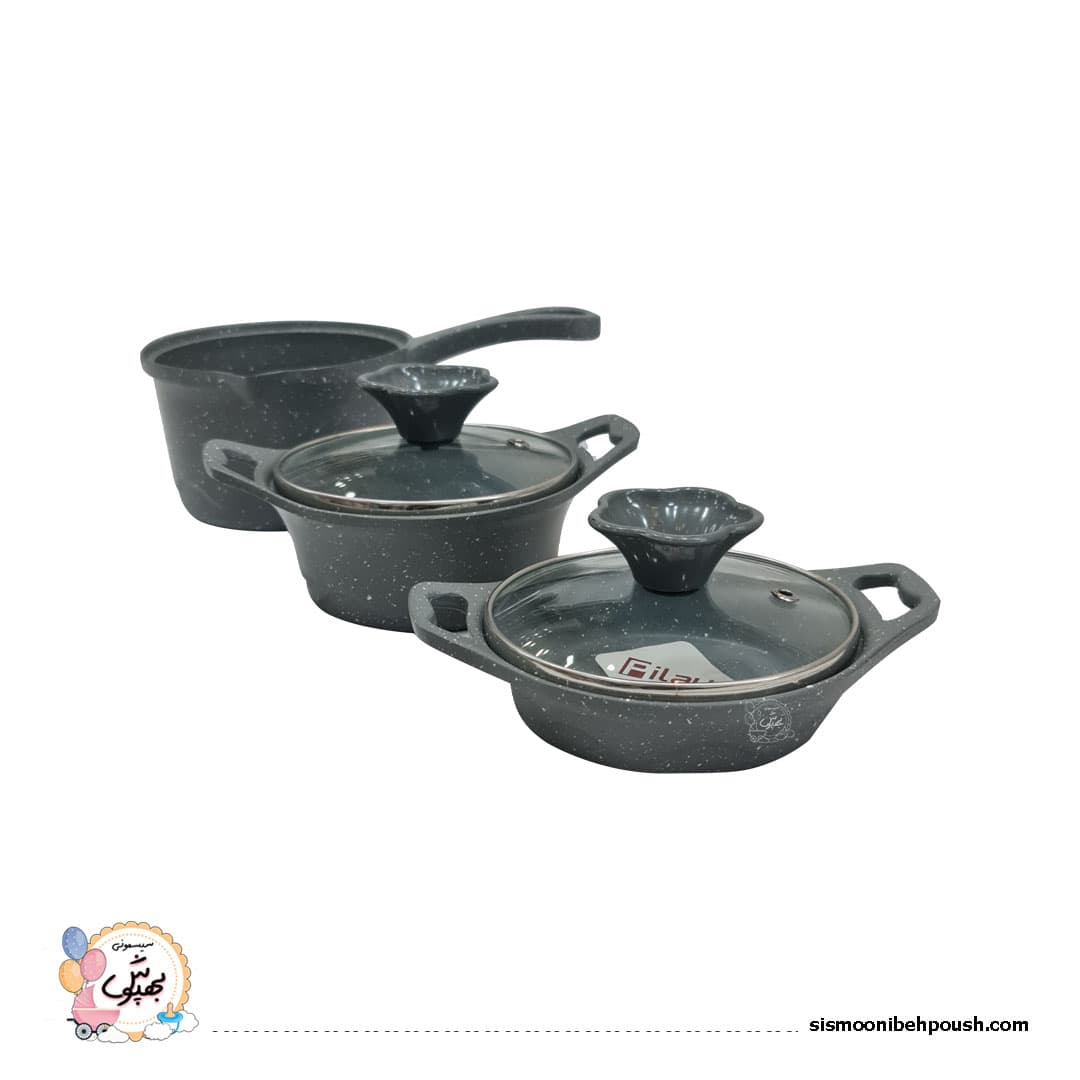 سرویس قابلمه 5 پارچه چدن گرانیتی کودک پیلو (Pilau) — تصویر ۶