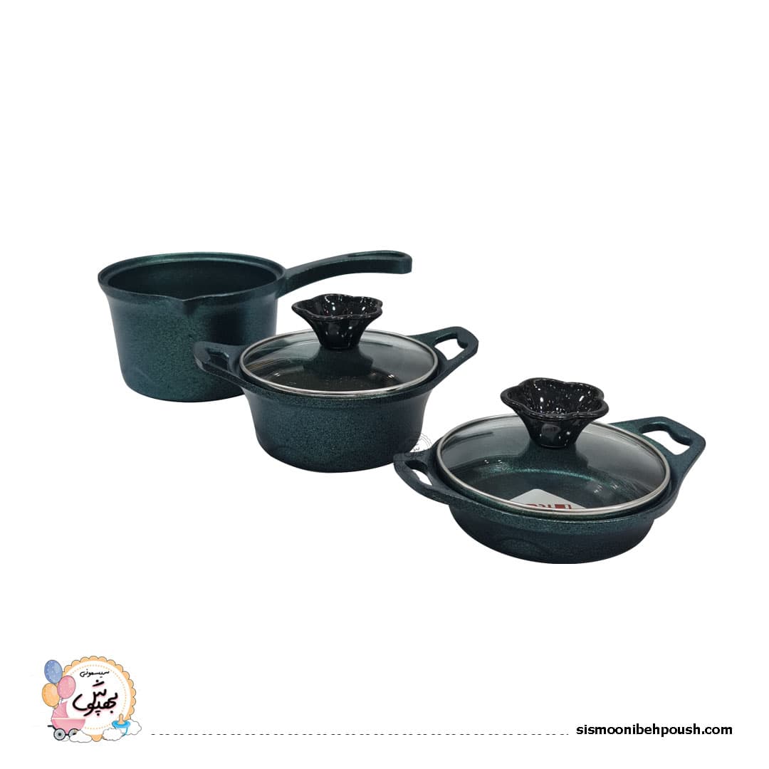 سرویس قابلمه 5 پارچه چدن گرانیتی کودک پیلو (Pilau) — تصویر ۷