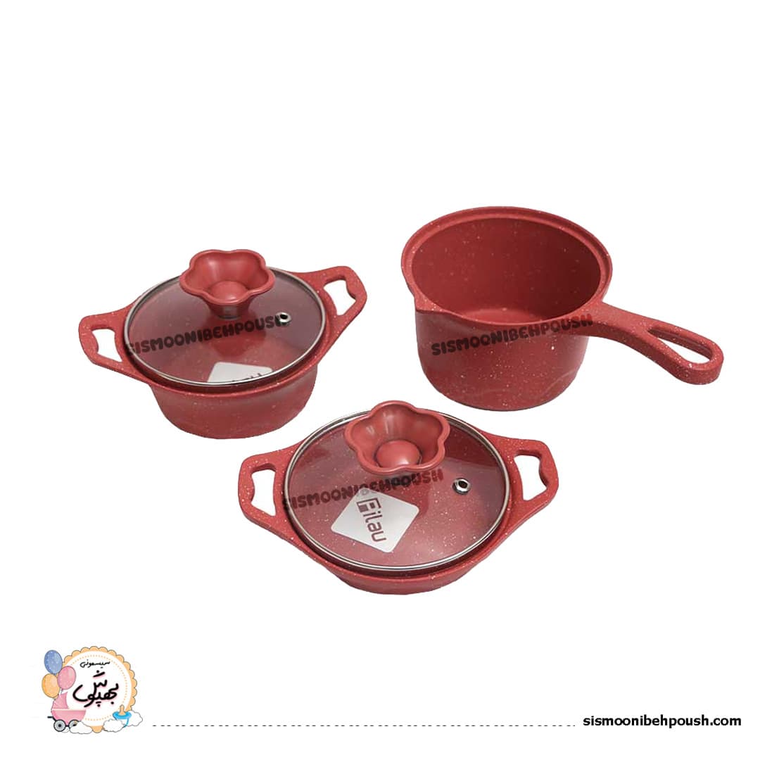 سرویس قابلمه 5 پارچه چدن گرانیتی کودک پیلو (Pilau) — تصویر ۹