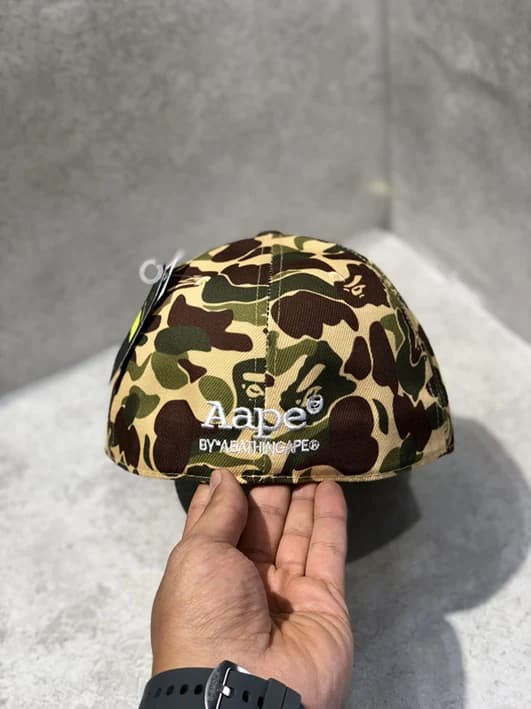 کلاه کپ برند New Era فیت بک طرح NY چریکی سبز بیپ مستر کوالیتی — تصویر ۵