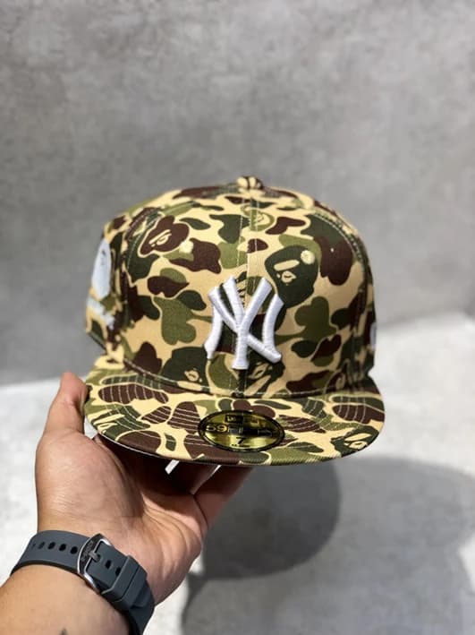 کلاه کپ برند New Era فیت بک طرح NY چریکی سبز بیپ مستر کوالیتی — تصویر ۸