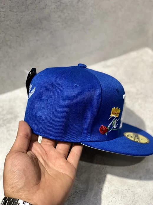 کلاه کپ برند New Era فیت بک سایز 1/8 7 طرح LA 7x آبی — تصویر ۴