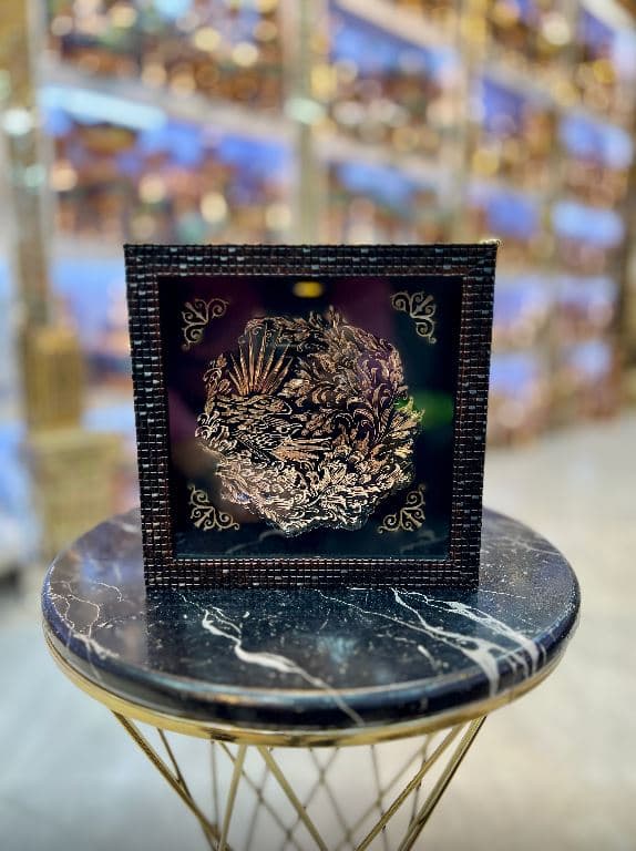 قاب بشقاب 16cm الماس تراش روی مس — تصویر ۲
