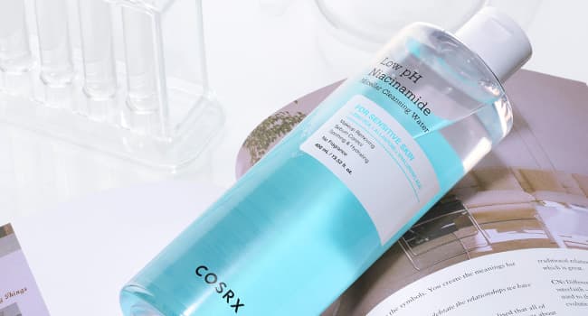 میسلارواتر تسکین دهنده و آبرسان نیاسینامید کوزارکس cosrx low PH niacinamide micellar cleansing water — تصویر ۱۱