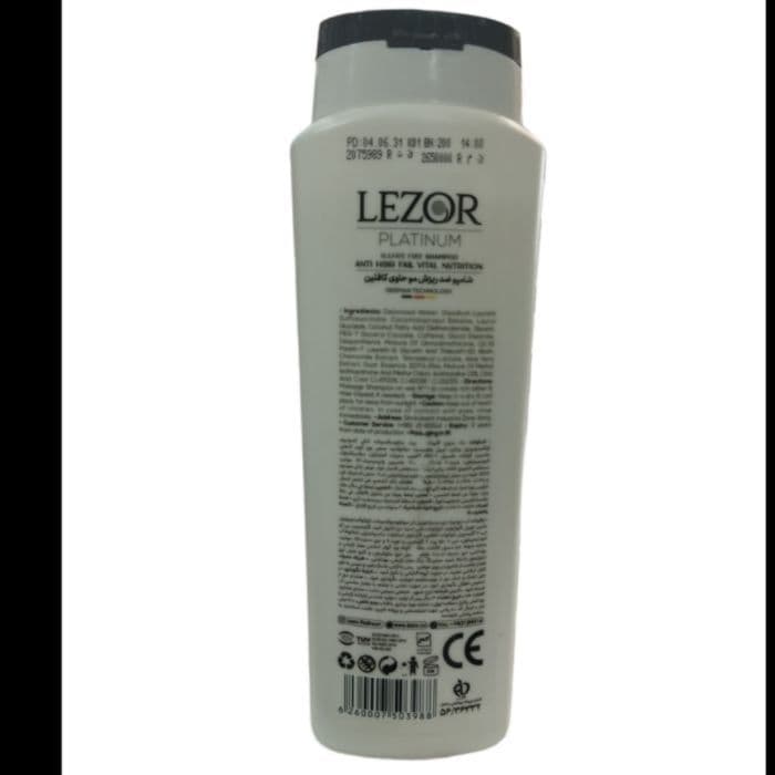 شامپو ضد ریزش لزور بدون سولفات LEZOR حجم 400 میل — تصویر ۳