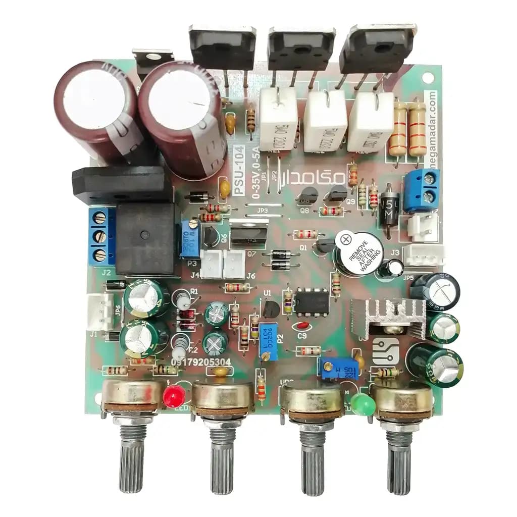 برد کامل منبع تغذیه متغیر 35 ولت 5 آمپر مدل PSU-104 — تصویر ۵