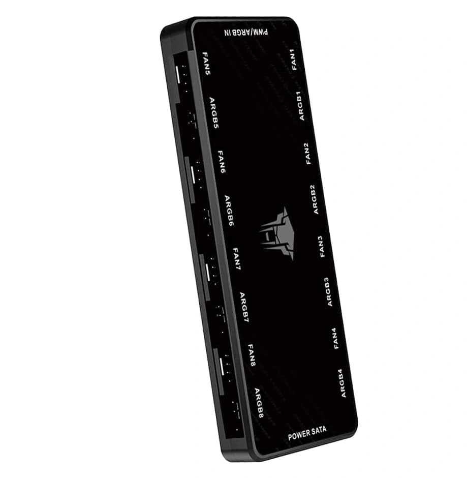 هاب کنترلر فن کیس Jungle Leopard ARGB PWM – هاب 8 پورت 4Pin با پشتیبانی ARGB 5V-3Pin، کنترل همزمان 8 فن، اتصال SATA و نصب مغناطیسی — تصویر ۱۰