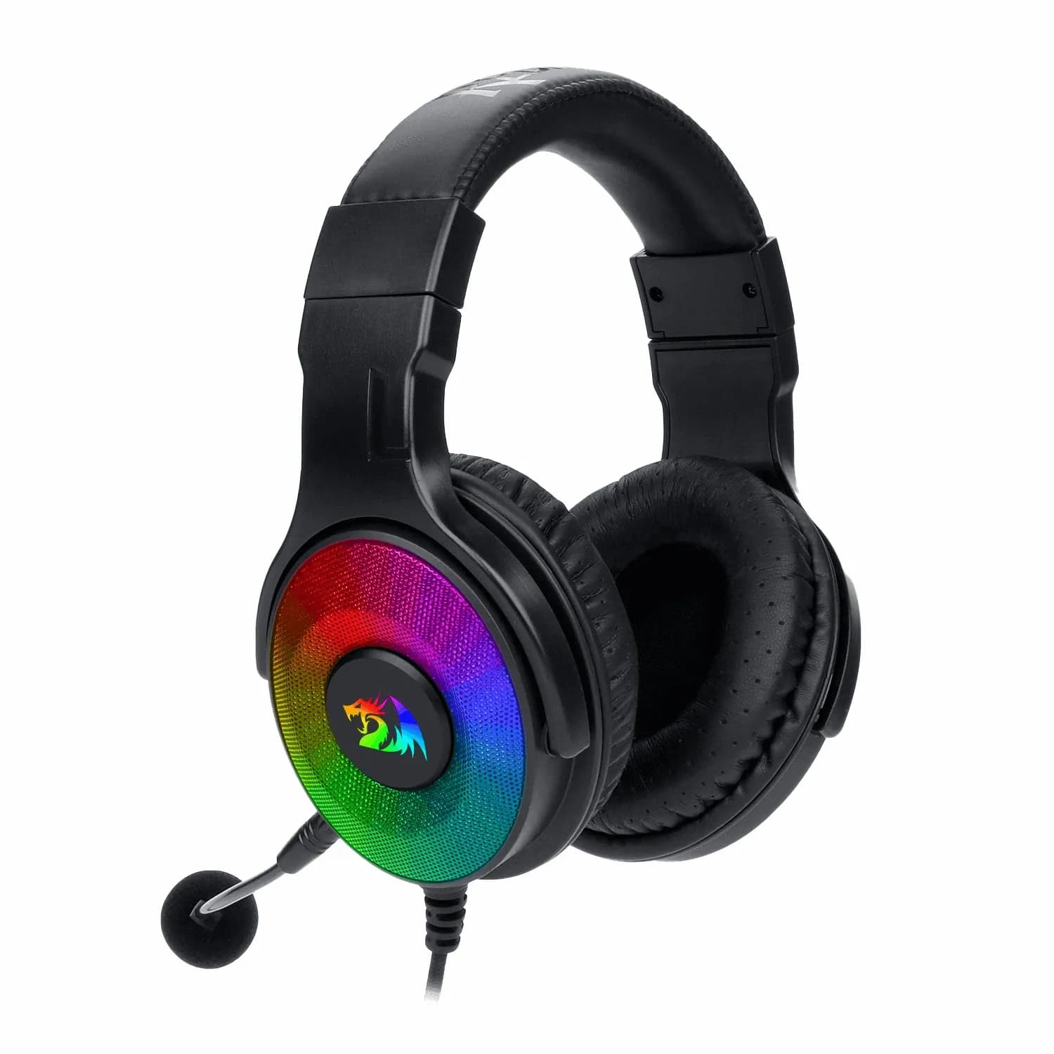 هدست گیمینگ Redragon H350 Pandora RGB سفید – صدای استریو، درایور 50mm، میکروفون قابل تنظیم، اتصال باسیم USB — تصویر ۷
