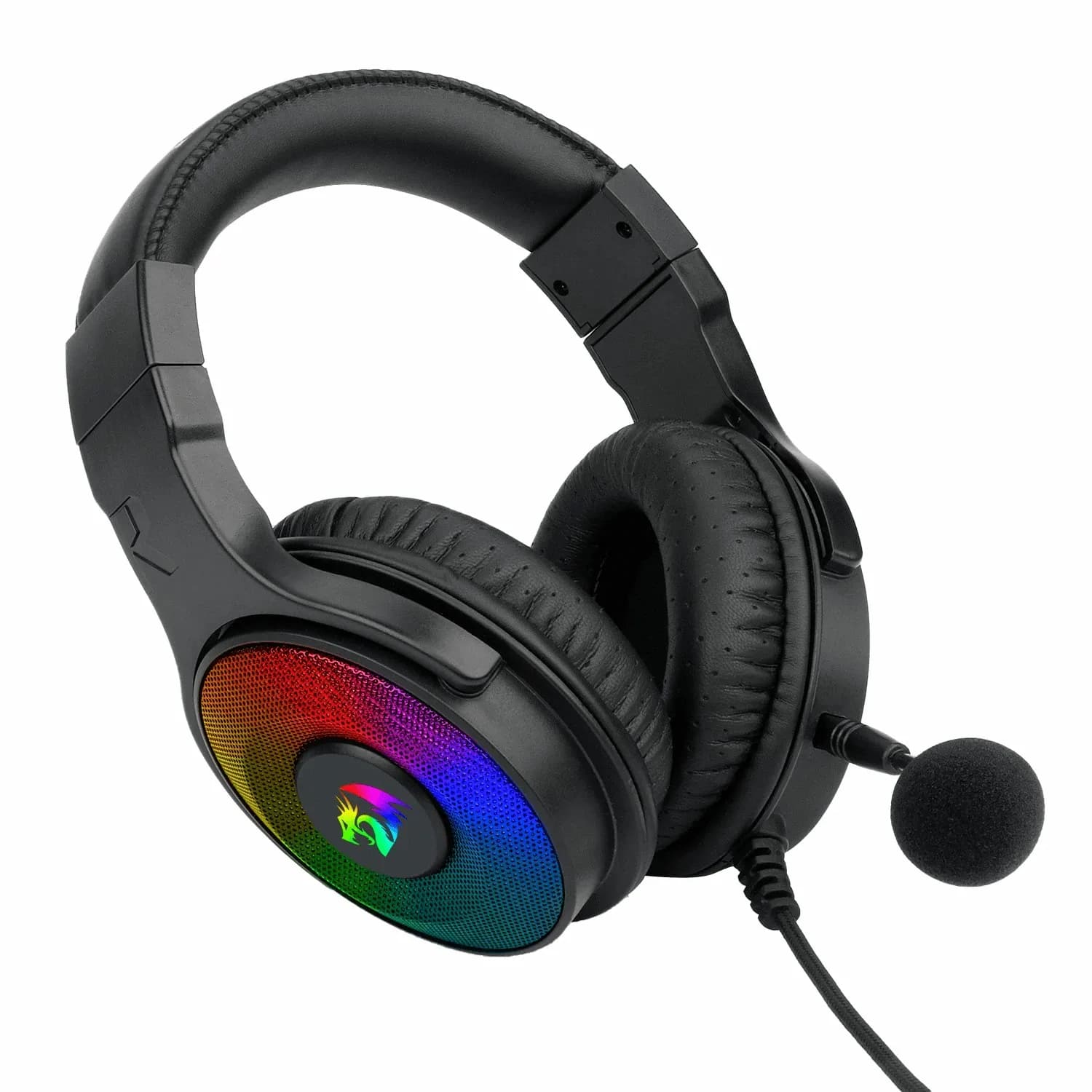 هدست گیمینگ Redragon H350 Pandora RGB سفید – صدای استریو، درایور 50mm، میکروفون قابل تنظیم، اتصال باسیم USB — تصویر ۹