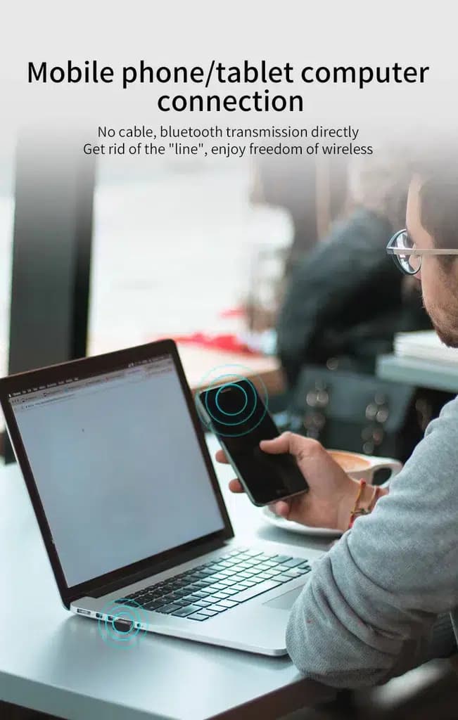 مبدل بلوتوث USB Go-Des GD-BT112 | اتصال بیسیم برای هدفون، موس و کیبورد — تصویر ۶