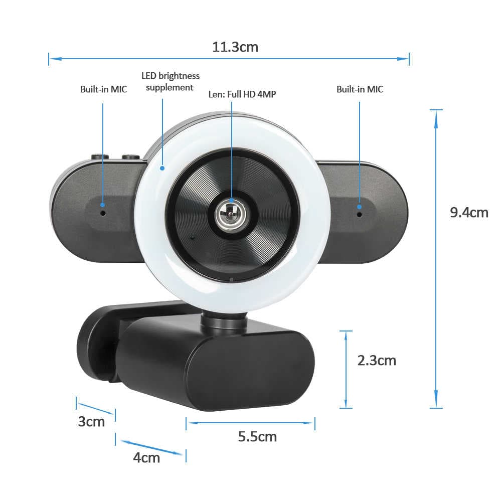 وب کم فوس لان مدل 2K Streaming with Ring Light — تصویر ۷