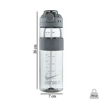 قمقمه ورزشی نی دار 800 سی سی طرح نایک JUST DO IT 01 | طوسی — تصویر ۸