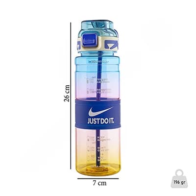 قمقمه ورزشی 800 سی سی نی دار طرح نایک JUST DO IT 02 | آبی — تصویر ۸