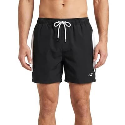 مایو شنا مردانه استخری HOLLISTER 815 | مشکی/سفید — تصویر ۲