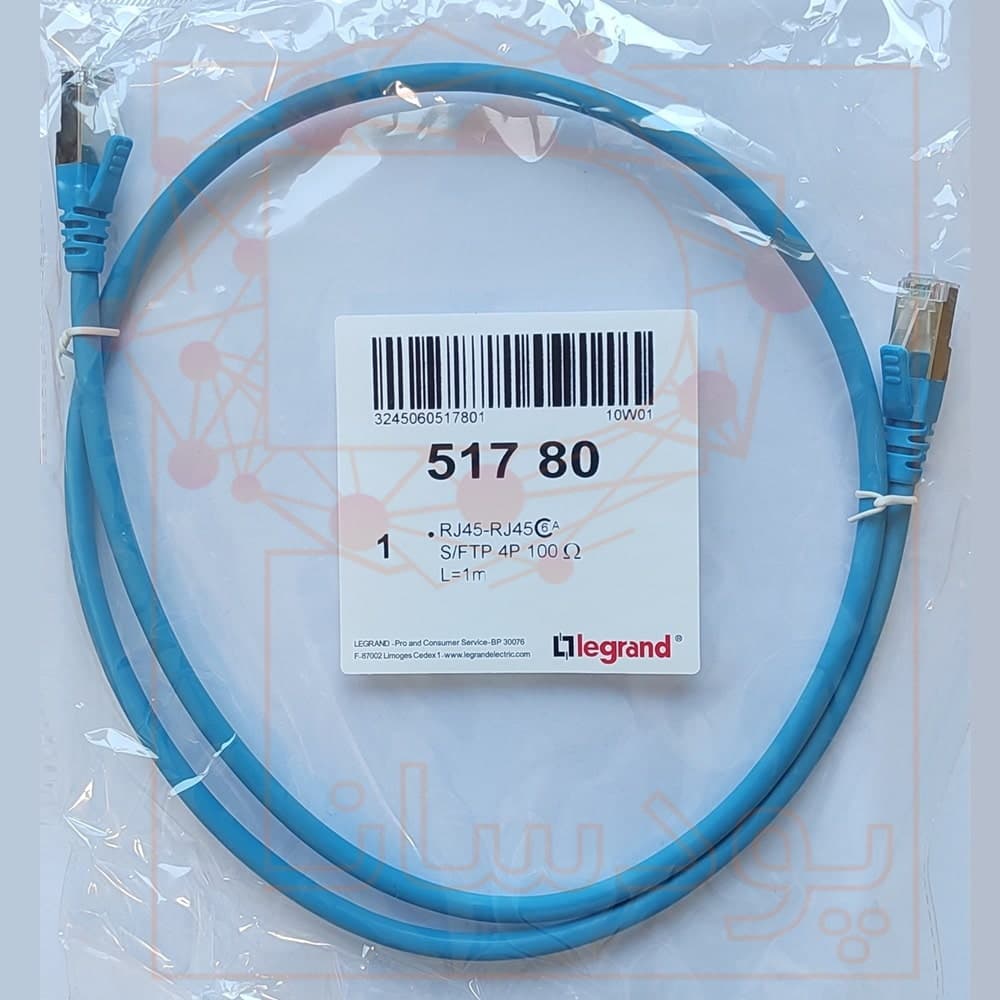 پچ کورد لگراند Cat6A آبی با روکش LSZH یک متری 051780 — تصویر ۲
