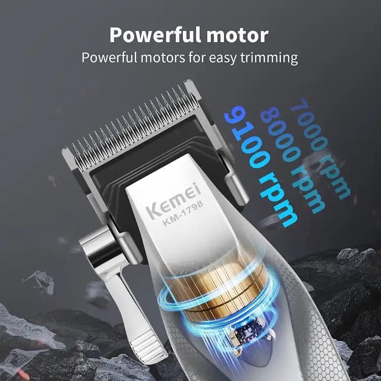 ست ماشین اصلاح کیمی Kemei km-1798 +1771 — تصویر ۷