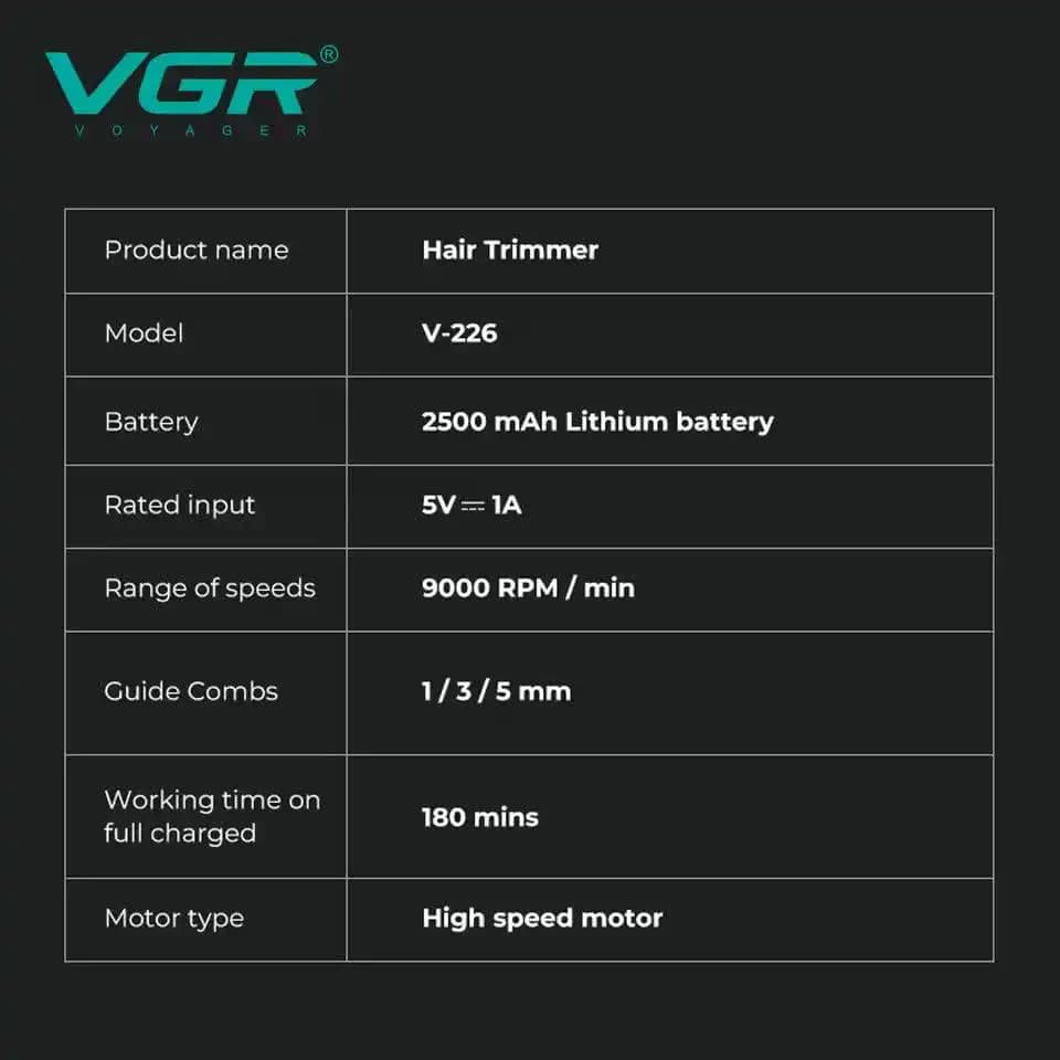 ماشین اصلاح خط زن وی جی آر v-226 — تصویر ۱۰