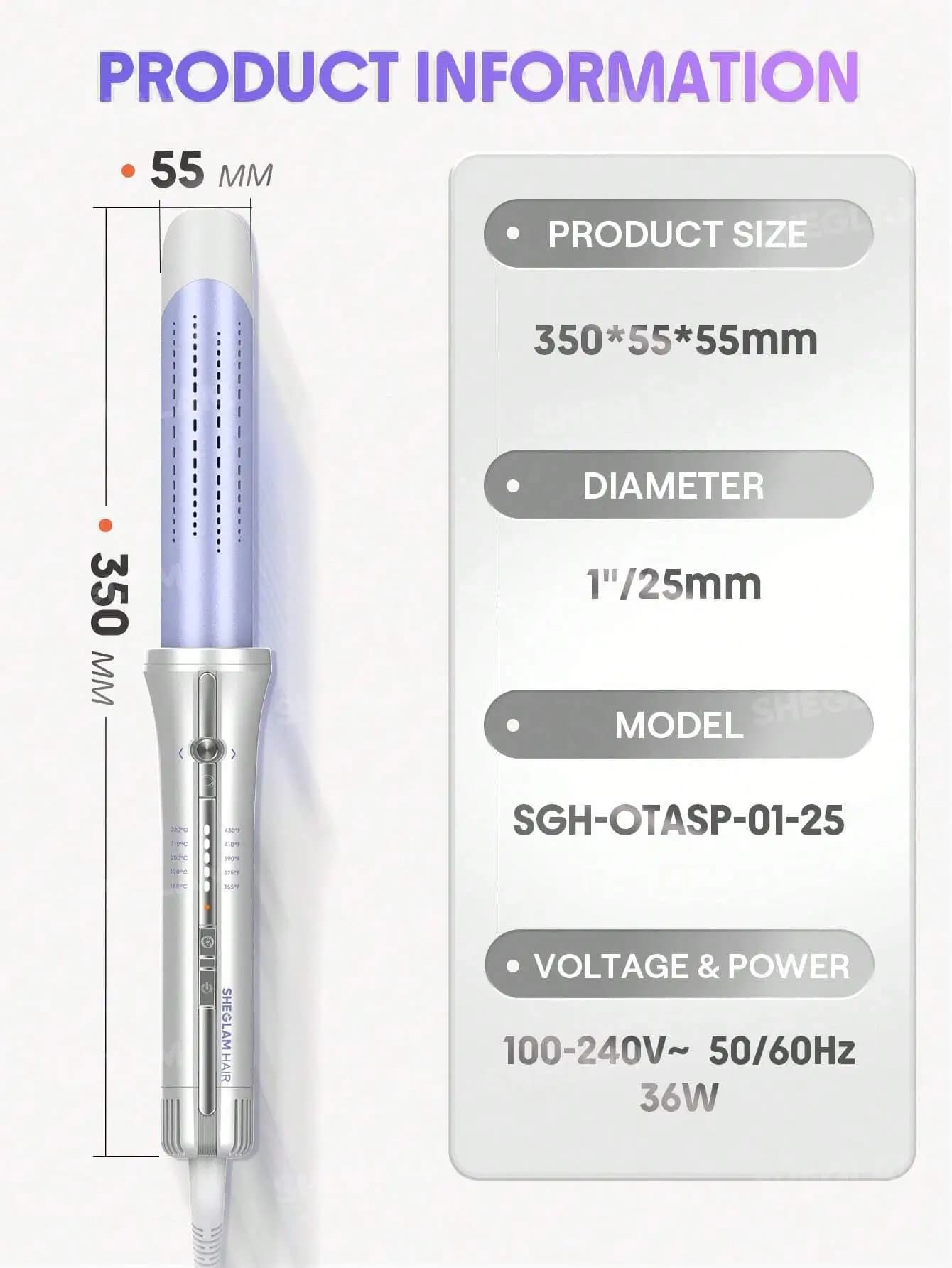 دستگاه فر کننده اتوماتیک مو شیگلم سایز 25 میلیمتر Sheglam One Touch Airflow Styler Pro — تصویر ۴