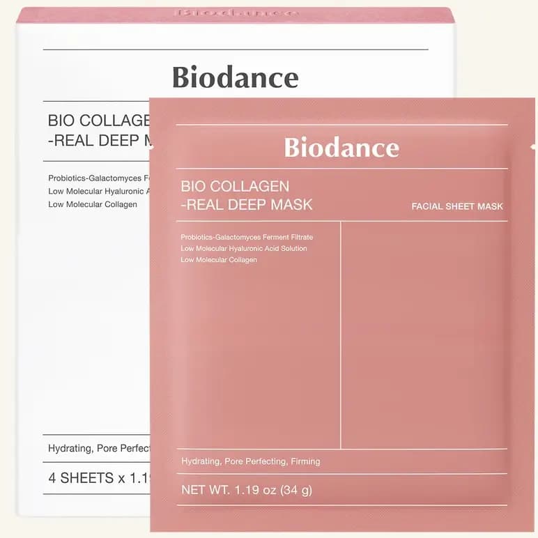 ماسک کلاژن هیدروژلی بایودنس آبرسان عمیق و بهبود بافت پوست پک ۴ عددی ۳۴ گرم Biodance Bio-Collagen Real Deep Mask — تصویر ۳