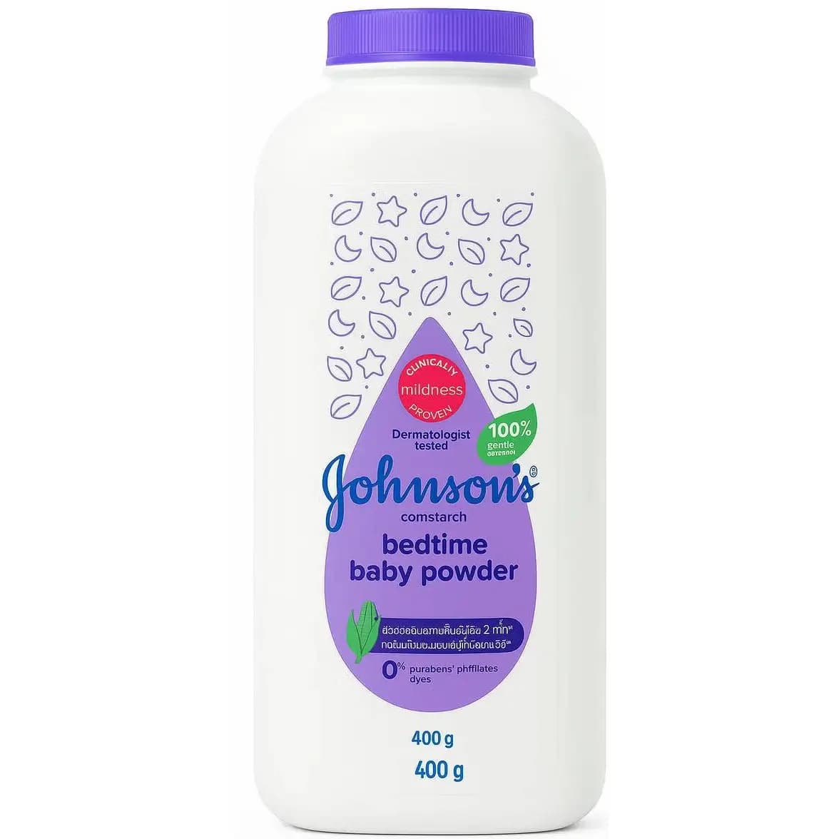 پودر بچه جانسون بنفش (بدتایم-هنگام خواب) بدون تالک 400 گرم Johnson’s Baby Powder Cornstarch Bedtime — تصویر ۲